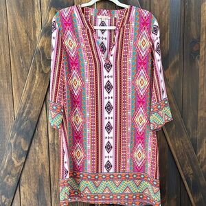 Gibson Latimer Multicolor Geometric Tunic